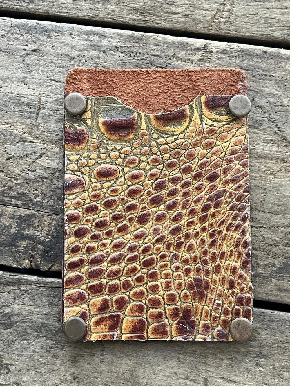 Handmade Leather Card Sleeve Lot of Four
